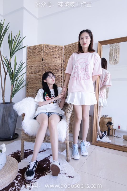 [BoBoSocks袜啵啵]NO.100 小甜豆与稚予-板鞋、肉丝、脚对脚互动剧情[132P/1V/6.14GB]-图宝宝
