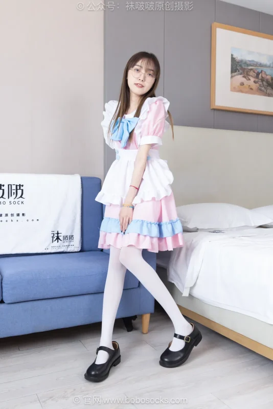 [BoBoSocks袜啵啵]NO.734 稚予-皮鞋、厚白丝、女仆装、挑鞋[155P+1V／6.27GB]-图宝宝